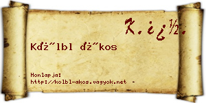 Kölbl Ákos névjegykártya